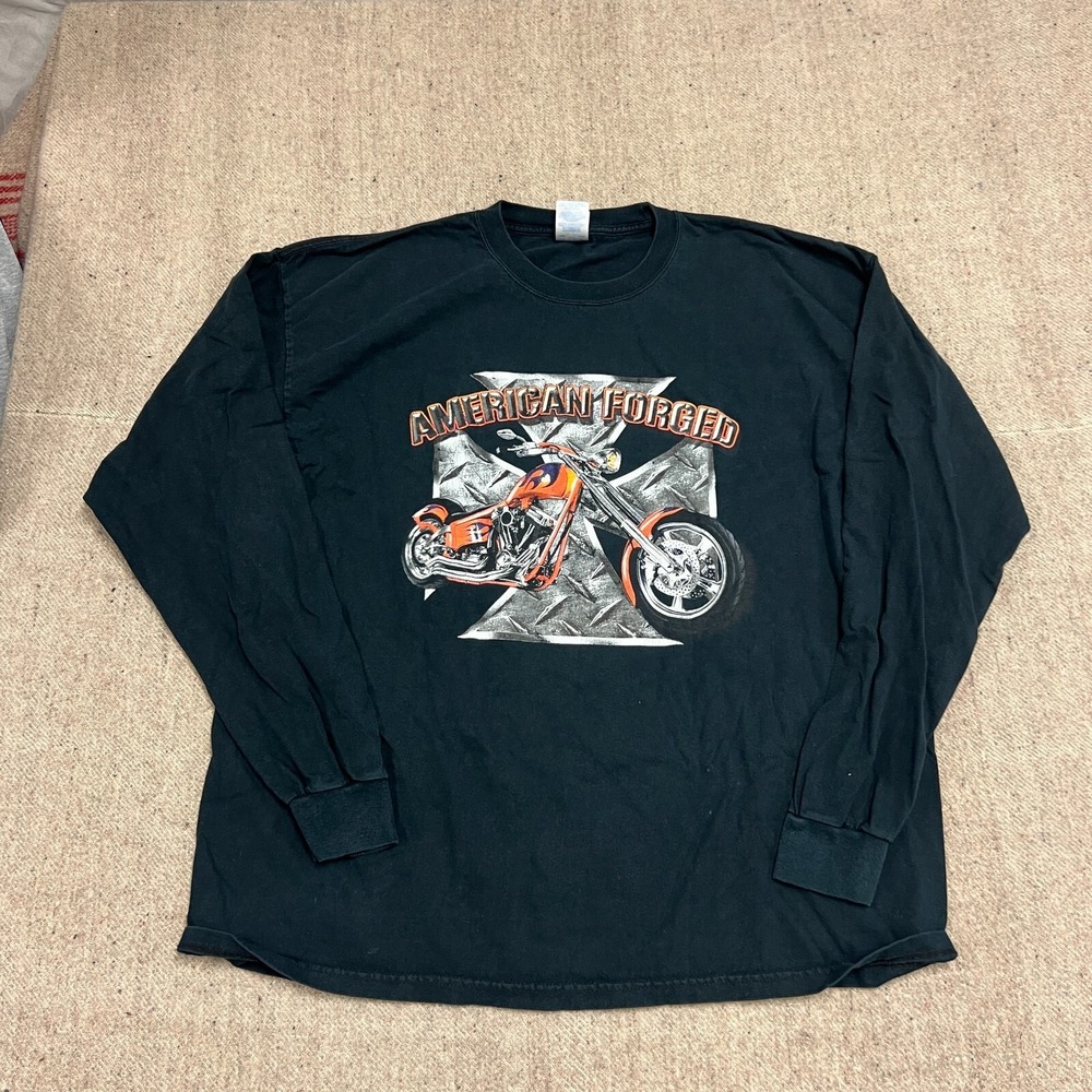 Vintage American Choppers Shirt Mens XXL Black 2000s Y2K Long Sleeve